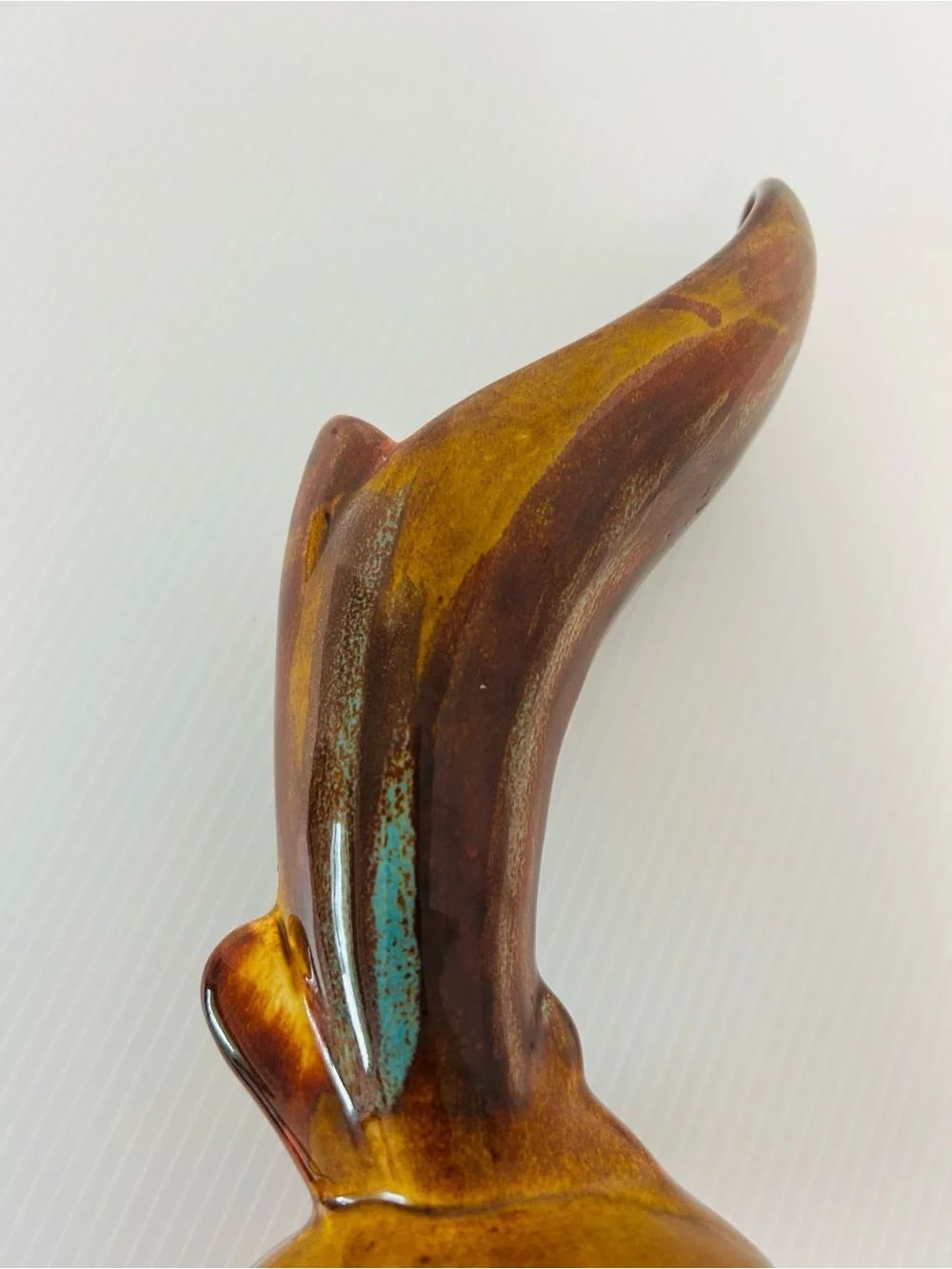 Hot Springs Pottery Vintage Signed MCM Glossy Drip Glazed 8” Tall Art Bud Vase